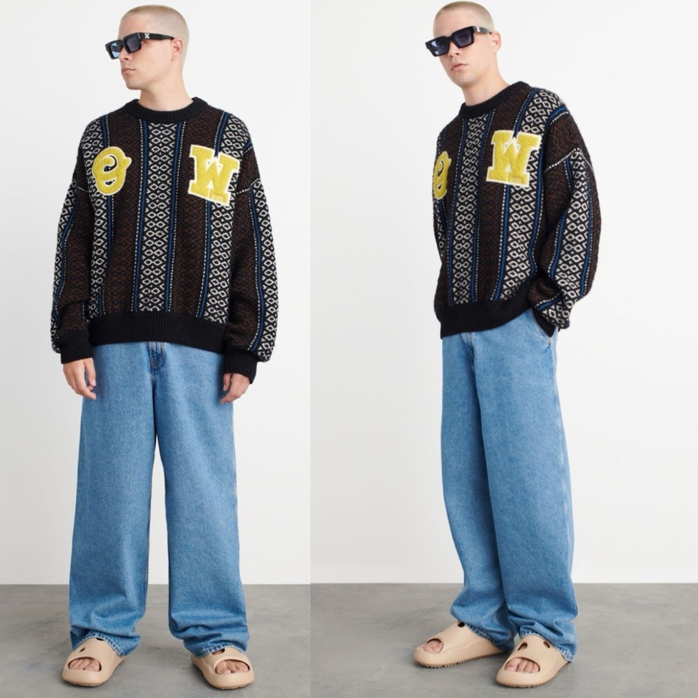 Off White Baja Chunky Knit Sweater